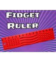 3D Baskı Dokunsal Fidget Cetveli - Kabartmalı Stres ve Odaklanma Oyuncağı - Kırmızı