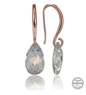 Swarovski Crystal Taşlı Gümüş Damla Sallantılı Kadın Küpe