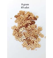 Oya Abiye Bileklik Kolye Pleksi Metalik Plastik Pul Altın Renk 8 gram 85 adet - BNC483