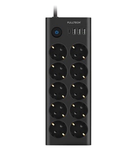 Fulltech Ftr14 Type-c Girişli Akım Korumalı 10’lu Priz, 3 Usb