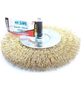 Hawk Ha10135 Pimli Sarı Tel Daire Fırça 100X10 Mm