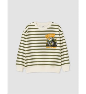 LCW Kids Haki Baskılı Erkek Çocuk Sweatshirt