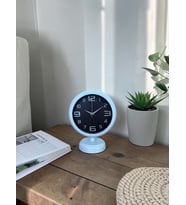 River World Masa Saati Metal 25 cm x 20 cm Ebatlarında White Nordic