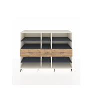 Kronos Dolap 9 Raflı 3 Çekmeceli  220x59x163 Aytaşı-Antrasit/Çam