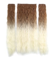 Fiber Sen Kabarık Daalı Yarım Ay + 2 Yan Çıt Çıt / Koyu Kumral Platin Ombreli