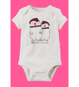 Unisex Bebek Beyaz Organik Baskılı Pamuklu Body