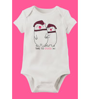 Unisex Bebek Beyaz Organik Baskılı Pamuklu Body