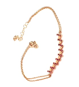 Pembe Zirkon Taşlı 925ayar Gümüş Rose Kalpli Bileklik