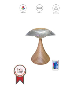 LW-31 Wood Grain Abajur Karistal Elmas Masa Lambası Romantik Akrilik Led Gece Lambası (Ahşap)