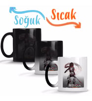Attack on Titan Mikasa Sihirli Kupa Bardak Porselen