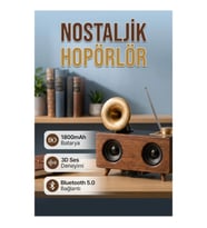 Nostaljik Çalar Radyo Bluetooth Hoparlör Müzik Kutusu FM Radyo USB SD Kart Destekli
