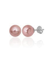 925 AYAR GÜMÜŞ KABUK İNCİ 8 MM PEMBE KUSURSUZ ŞEKİL KÜPE