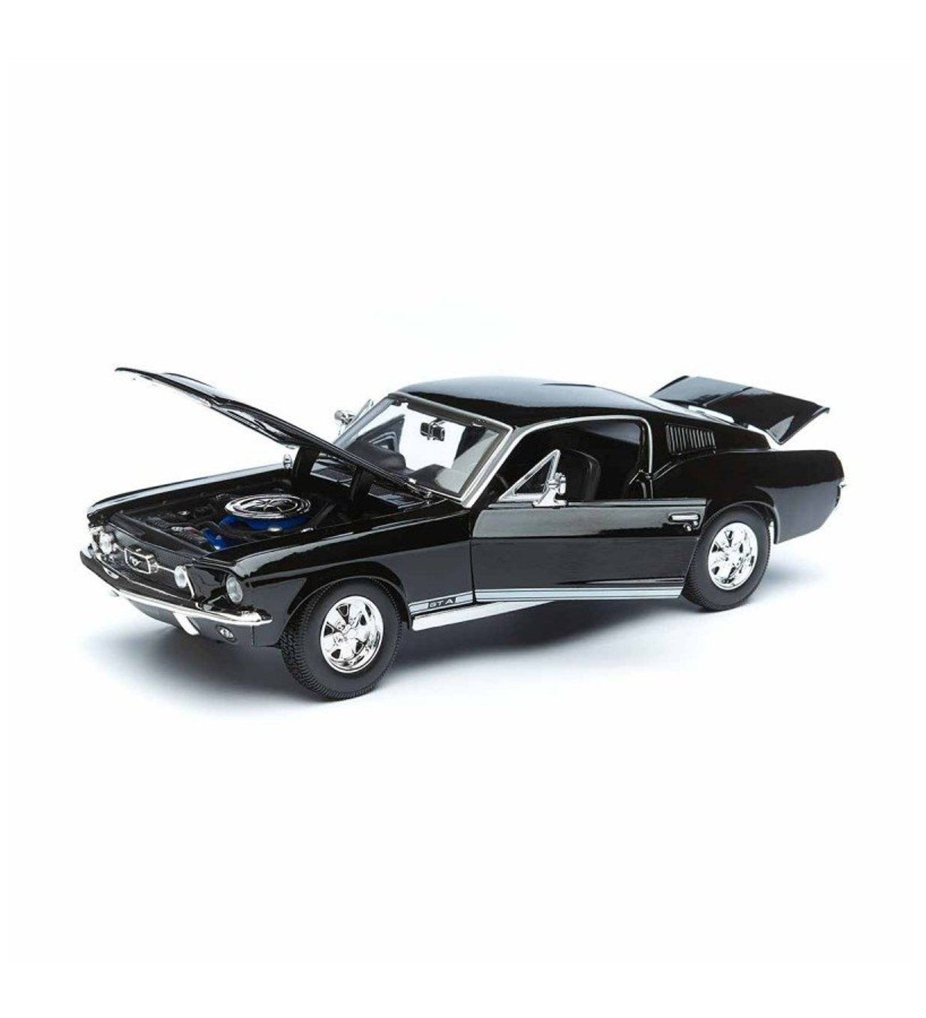 ミニカー 1967 Ford Mustang GTA Fastback 1/18 1967 Ford Mustang GTA Fastback 1:18 Ölçekli Klasik Araba Siyah