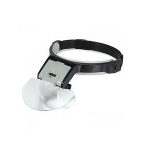 Mg81001-b2 Çift Lens Takmalı 5 Lensli Led Işıklı Şapka Tip Büyüteç