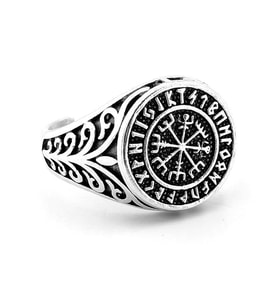 Vegvisir Viking Pusula İskandinav Mitoloji Yön Pirinç Erkek Yüzük RG072