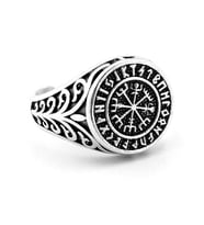 Vegvisir Viking Pusula İskandinav Mitoloji Yön Pirinç Erkek Yüzük RG072
