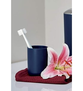 Lacivert, Plastik Diş Fırçalık – 7,5×10 cm, Macunluk, Banyo Düzenleyici - Brasil Model