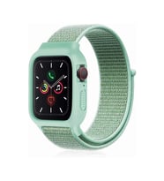 Mey İthalat® Watch 38Mm Hasırlı Cırtcırtlı Kasalı Kordon - Turkuaz