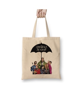 The Umbrella Academy Beyaz Bez Çanta Uzun Saplı Alışveriş Çantası Plaj Çantası