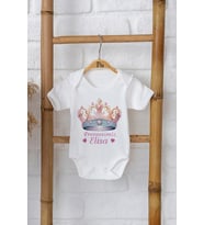 Pia Baby Premium %100 Pamuk İsme Özel Organik Baskılı Çıtçıtlı Bebek Body Zıbın Modelleri 5047-16 (Ekru)