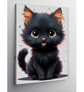 Kanvas Tablo Yavru Siyah Kedi