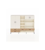Arges Dolap 12 Raflı 4 Çekmeceli 4 Kapaklı 220x30x163 Aytaşı-Aytaşı/Çam