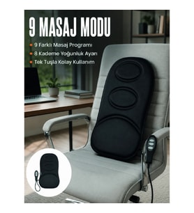 Mey İthalat® Motorlu Isıtmalı Masaj Minderi Masaj Modlu Ev, Ofis ve Araç Koltuk Pedi