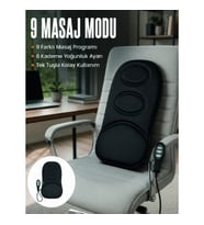 Mey İthalat® Motorlu Isıtmalı Masaj Minderi Masaj Modlu Ev, Ofis ve Araç Koltuk Pedi