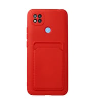 Xiaomi Redmi 9c Kılıf Kelvin Kartvizitli Silikon - Kırmızı
