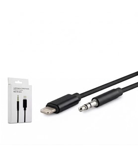 Hadron HDX1008 Lightning to 3.5mm Aux Araç ve Hoparlör Ses Kablosu - SİYAH (Beyaz)