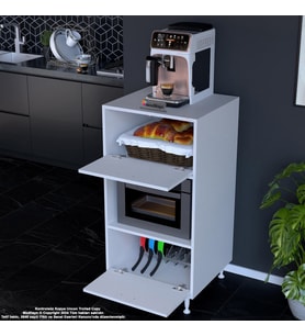 Modilayn SİLVA 59,6 x 119,2 x 56 cm Çift Kapaklı Ankastre Fırın ve Mutfak Dolabı
