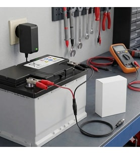 Akü Şarj Cihazı 12v 1.2a 14.4w Krokodil Uç Akü Şarj Adaptörü