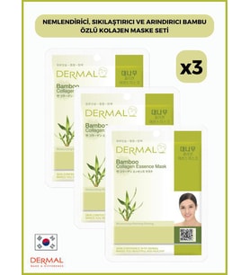 Dermal Nemlendirici, Sıkılaştırıcı Ve Arındırıcı Bambu Özlü Kolajen Maske 23gr 3 Adet