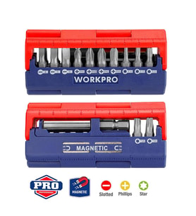 WORKPRO WP221062 13 Parça Manyetik CR-V Vidalama Bits Uç Seti  