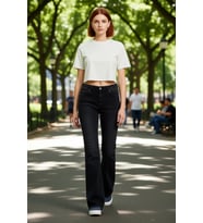 Kadın Yüksek Bel Geniş Paça Denim Pantolon Cool & Comfort Tasarım Fonksiyonel Dayanıklı Şık