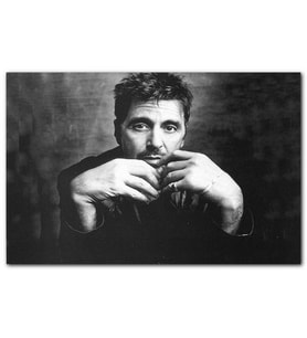 Cakatablo Al Pacino Siyah Beyaz Resim Fon Siyah MDF Tablo