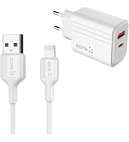 Lightning 2in1 Seyahat Şarj Aleti 20W Beyaz