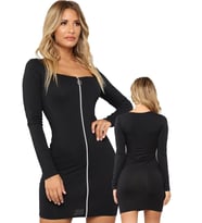 Fermuarlı Mini Elbise
