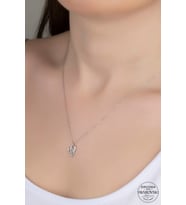 Union Swarovski Zirconia Kadın Mini Kalp Gümüş Kolye