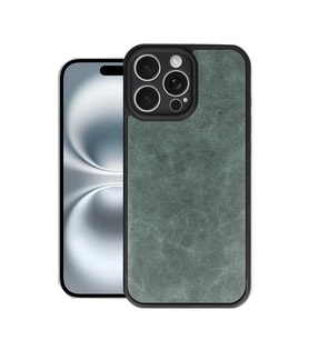 Apple İphone 16 Pro Max Kılıf Aras Deri Kapak - Koyu Yeşil