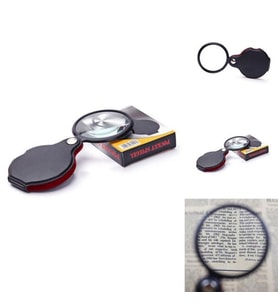 5X 60Mm Cam Optik Lens Katlabilir Deri Kaplamalı Cep Büyüteç Xx1051
