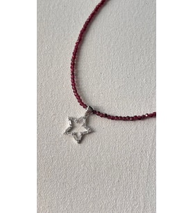 Granat (laltaşı) 925 ayar gümüş kolye
