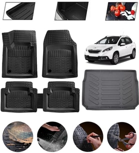 Peugeot 2008 2013-2019 Uyumlu Paspas Araca Özel Bagaj Havuzu MBS Siyah