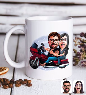 BK Gift Kişiye Özel Sevgililer Karikatürlü Beyaz Kupa Bardak-103