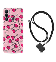 Tecno Pova Neo Kılıf Resimli Boyun Askılı İpli Desenli Silikon Heart Lollipop 1414