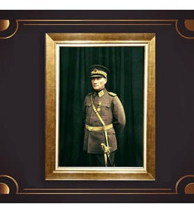 Özel Seri Paspartulu Çerçeveli Atatürk Tablo l45 (Gold)