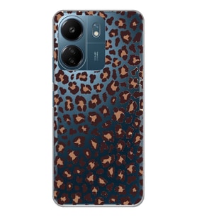 Xiaomi Redmi 13C Uyumlu Leopar Desenli Şeffaf Telefon Kılıfı