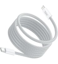 27W Type C to Lightning Şarj Kablosu, Manyetik Tasarımlı Örgülü Hızlı Şarj ve Data Kablosu, (Tüm Lightning iphone ve ipad ile Tam Uyumluluk) (Beyaz)