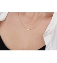 Glorria Gümüş 3 Boyutlu Minimalist H Harfi Kolye (Çok Renkli)