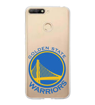 Huawei Y6 2018 Uyumlu Kapak Golden State Warriors Tasarımlı Şeffaf Silikon Kılıf
